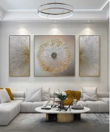 Gold Frame 50*70 - 70*70 - 50*70 Cm Crystall Porsalein Painting Style For Living Room